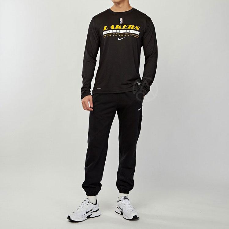 Nike Nba Letter Print Basketball Sport Crew Neck Long Sleeve T-Shirt Men Tops Black CK8319-010