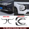For Mitsubishi Outlander 2016-  2024 Headlight Lamp Eyebrow Headlight Cover Trim Front Fog Light Foglight Lamp Cover Stikcer