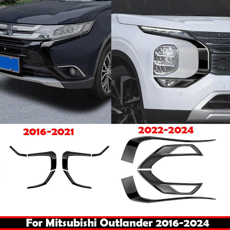 Voor Mitsubishi Outlander 2016-  2024 Koplamp Lamp wenkbrauw koplampkap sierlijst Voor Mistlamp Mistlamp Lampkap sticker