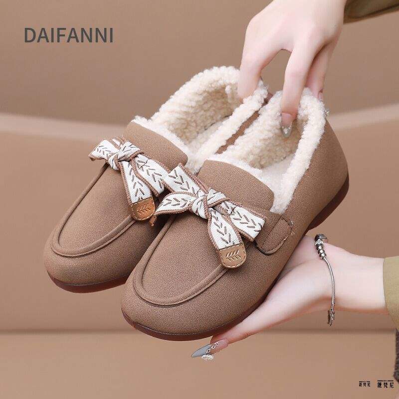 

Новые зимние бархатные теплые утолщенные пушистые туфли женские туфли Дуду мягкая подошва на одной педали хлопковые туфли подошва из говяжьей жилы лоферы 41