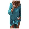 Women's Sleeve Coverups Bikini Hollow Cover Up Lace-up Net Beach Swimsuit Dress