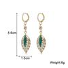 Green Hanging Earrinsg for Women Luxury Crystal Wedding Jewelry Imitation Pearl Drop Earrings new trend boucle oreille
