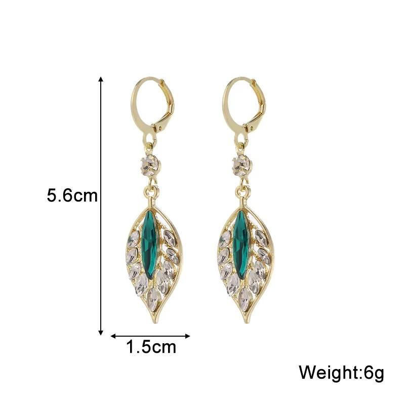 Green Hanging Earrinsg for Women Luxury Crystal Wedding Jewelry Imitation Pearl Drop Earrings new trend boucle oreille