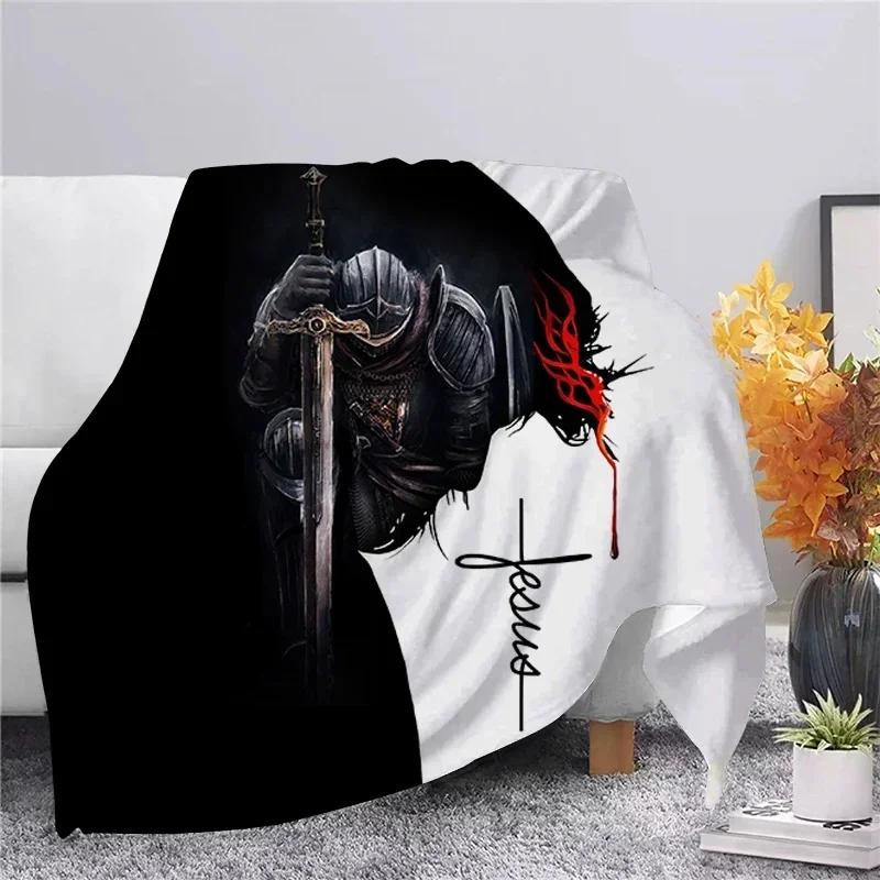 Viking Warrior Flannel Blanket,Warm Soft Cozy Throw Blanket For Bedroom Bed Sofa Travel,Teen Adult Black Home Decor Blanket Gift