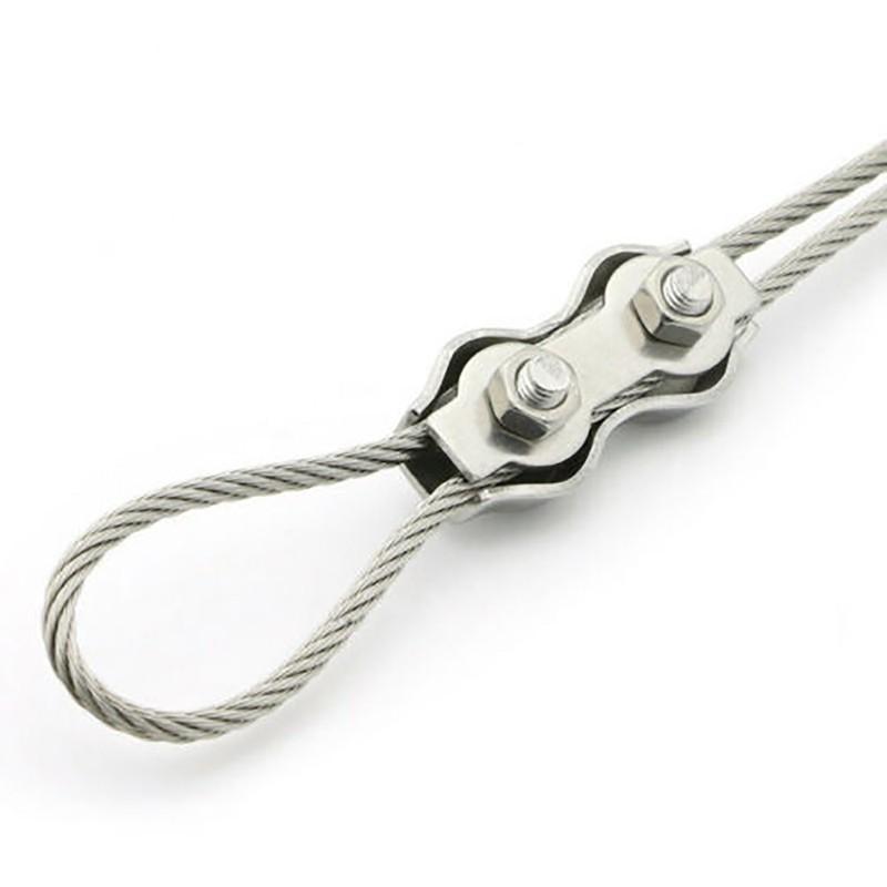 1pcs/5pcs 304 Stainless Steel Wire Rope Duplex Clamp Cable Chuck Fixing Clip M2 M3 M4 M5 M6 M8 M10