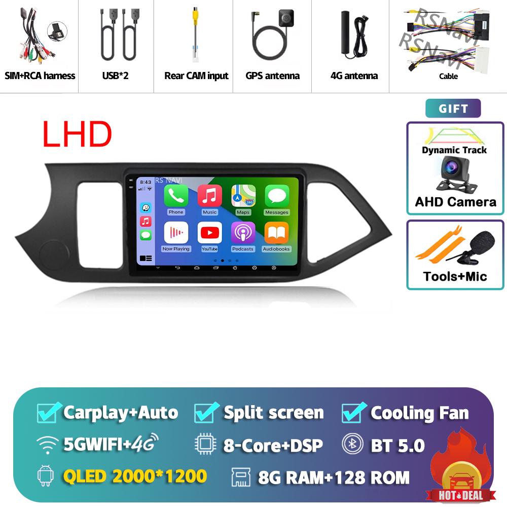 Android 14 Carplay Car Radio For Kia Morning 2 Picanto 2011 - 2017 Multimedia Video Player Navigation GPS Stereo Head Unit Auto