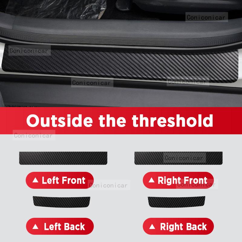 Car Carbon Fiber Door Sill Sticker For CHANGAN UNI-T 2025 Threshold Pedal Anti-scratch Interior Decoration Accessories