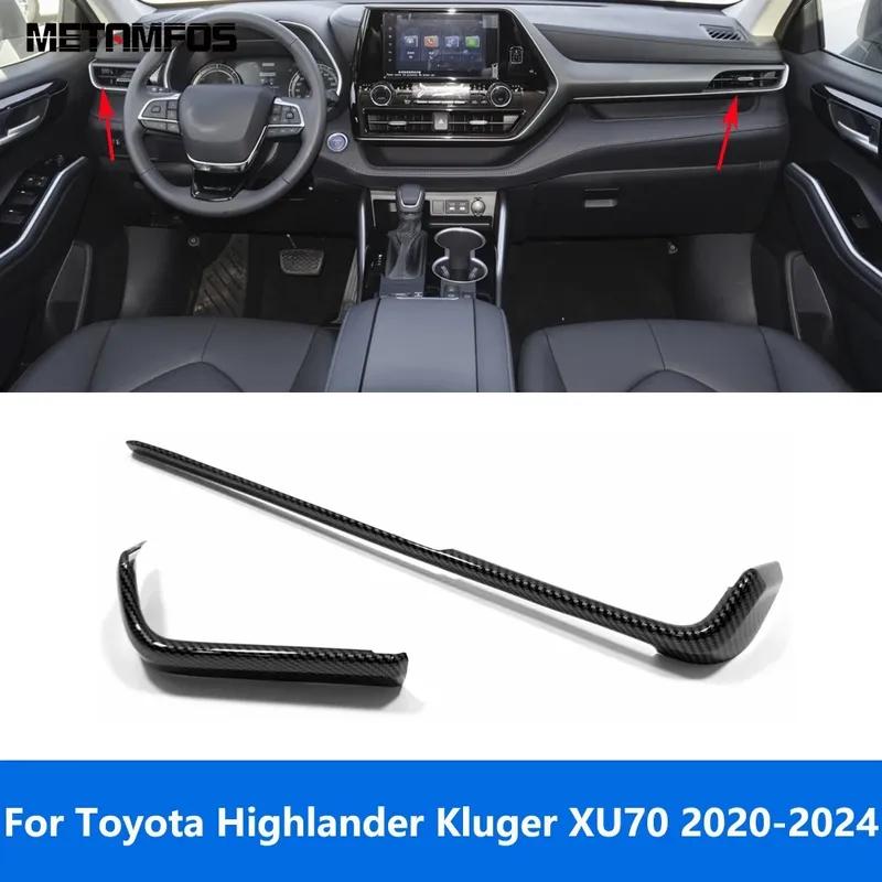 Center Console Dashboard Air Vent Outlet Cover Trim For Toyota Highlander Kluger XU70 - 2024 Carbon Fiber Accessories