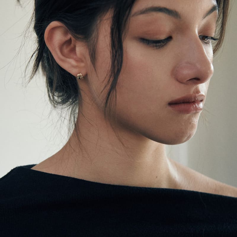 Verte [925 Silver] Deux.silver.201 / Mini Cote Earring (gold)