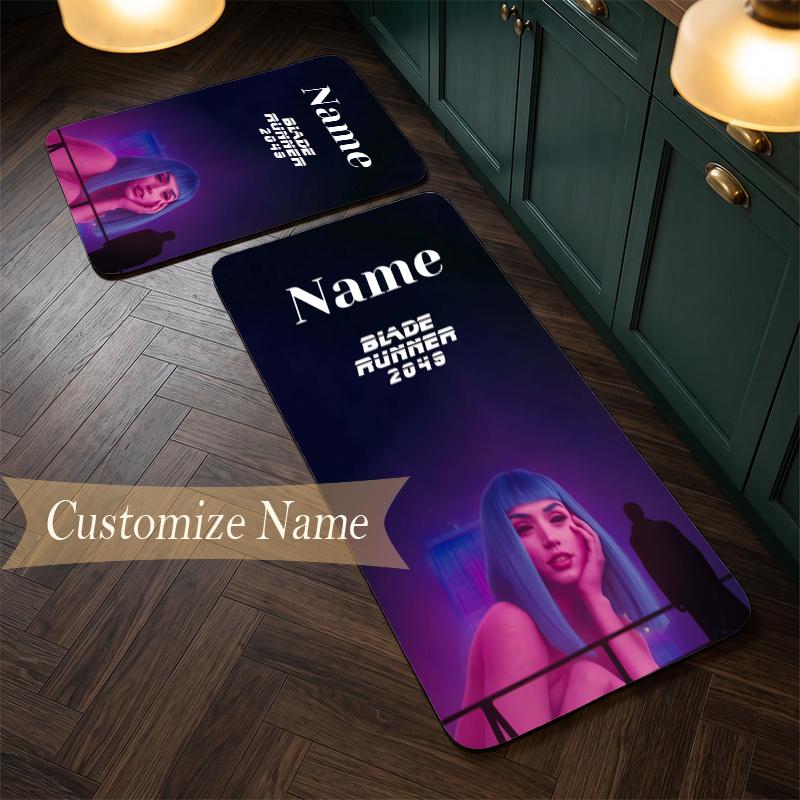 Blade Runner (1) Customize Name Flannel Kitchen Mat Soft Non-Slip Kitchen Floor Runner Rug for Home Kitchen Decor