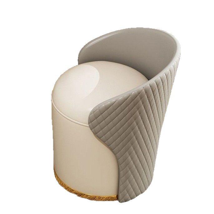 Same Day Delivery Luxurious Bedroom Vanity Stool: Solid Wood Swivel Makeup Chair with Backrest