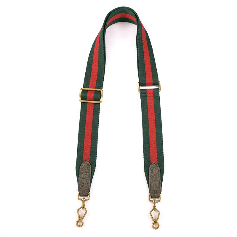 Adjustable 3.8CM Canvas Webbing Crossbody Strap in Green and Red - Single Purchase Replacement for G-Chi F-46 Bags