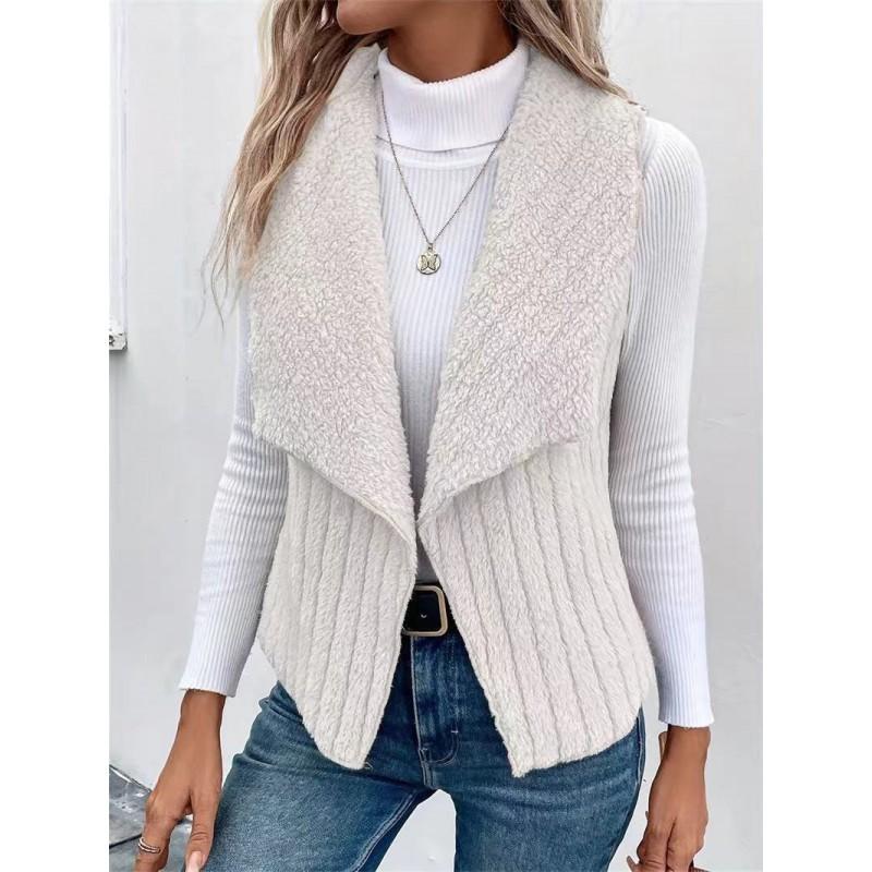 Womens Slim Fit Sleeveless Vest Jacket Casual Open Front Cardigan 2026 Winter