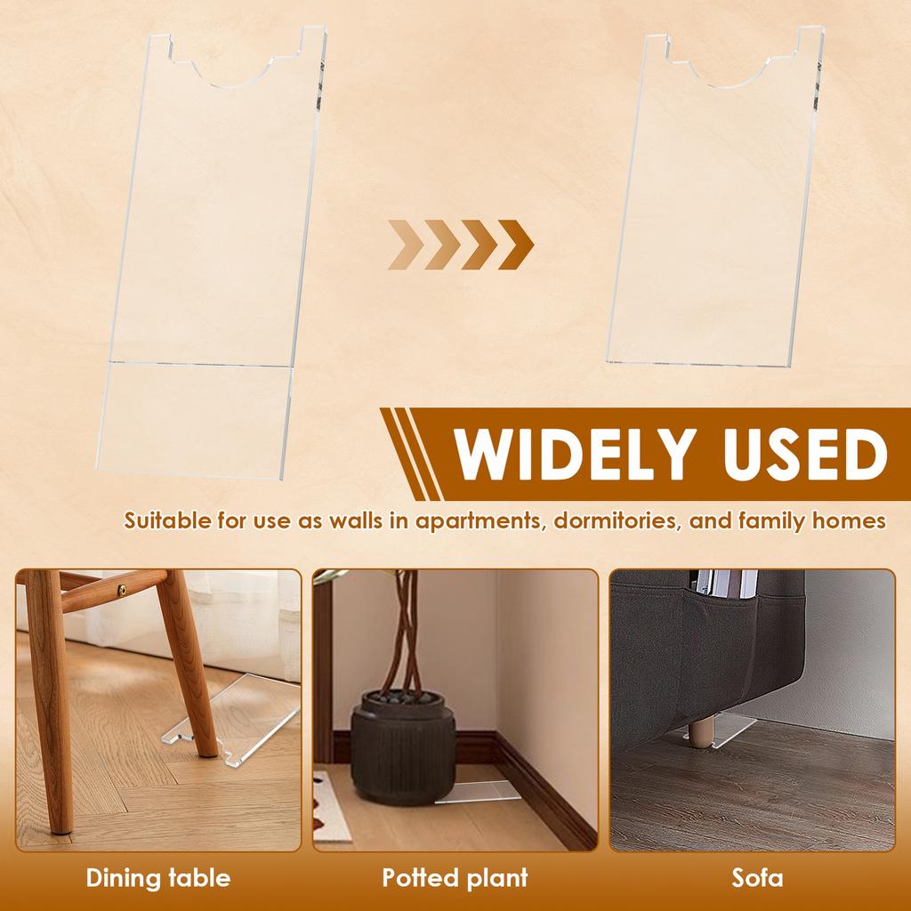 2 Stück Transparente Couch Abstandshalter Acryl Möbelstopper Wandschutz Bett Tisch Couch Rutschfeste Stabilisator Pads