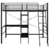 VidaXL Bunk Bed with Table Frame Bed Structure Bed Frame Children Bedroom Home Interior Black Metal 287907