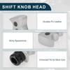 TUCKBOLD Car Shift Silver 1 with 3 Durable Knob, Tone, Set, Universal, Resin/Aluminum Alloy, Adapters,