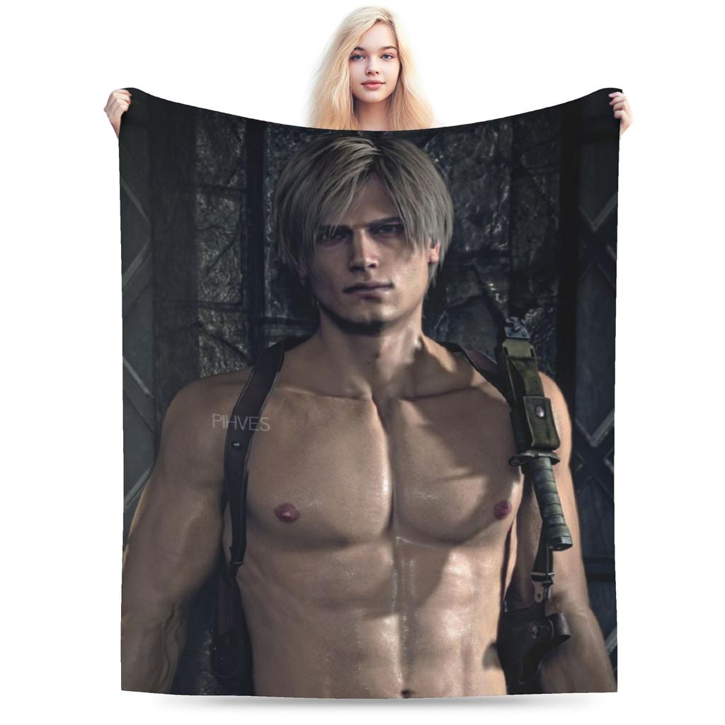 Leon Keneddy Residents Evils Druckdecke für Männer Frauen Super Weich Warm Überwurfdecken für Sofa 50x60 Zoll Mehrere Größen