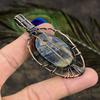 Sodalite Handmade Copper Wire Wrap Jewelry Pendant 3.15" S8e60