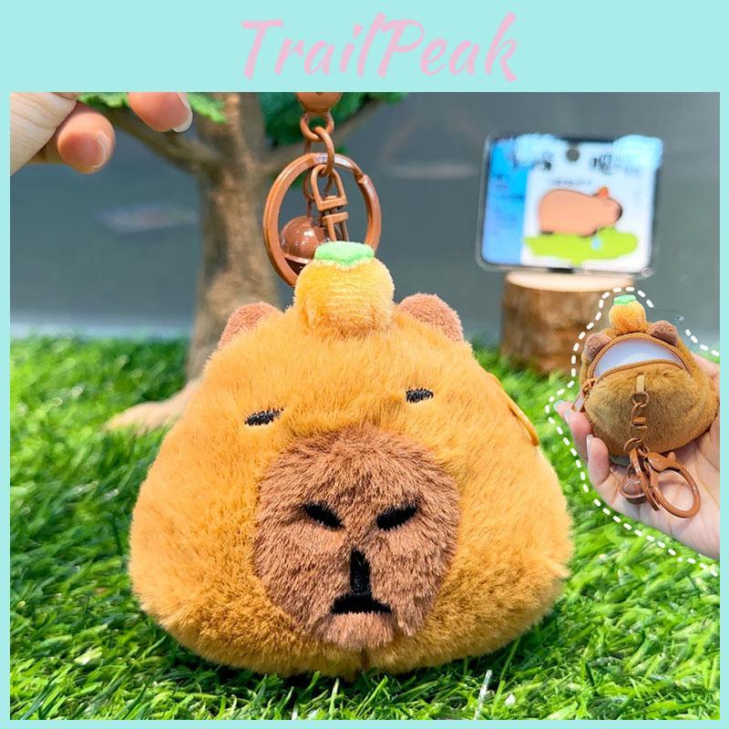 Capybara Plush Cartoon Wallet Earphone Bag Keychain Small Pendant Decorations