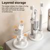 Toothbrush Holder Makeup Brush Storage Rack with Anti-Slip Base 360-Degree Rotatable Bathroom Toothbrush Storage Rack