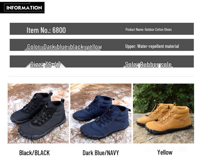 2024 Winter Fleece-Lined Waterproof High-Top Snow Boots - Warm, Breathable Casual Cotton Shoes for Couples