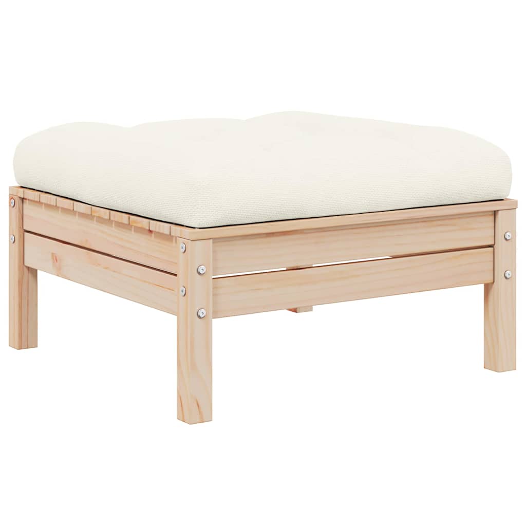 Vidaxl 2-Seater Garden Sofa with Cream Cushions, Pine Wood