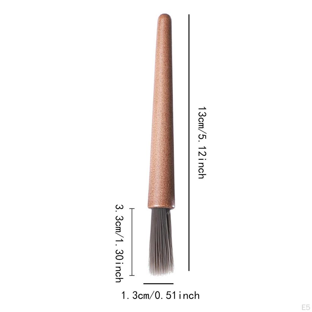 Brush Tool for Cleaning Espresso Machines with a Wooden Grip