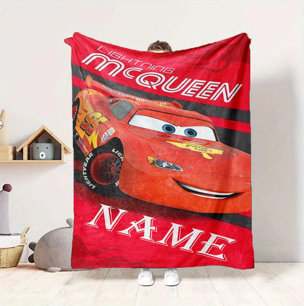 Aventura de Carro com Nome Personalizado Manta de Flanela Manta de Sofá Macia Quente Decoração de Cama Presente Único