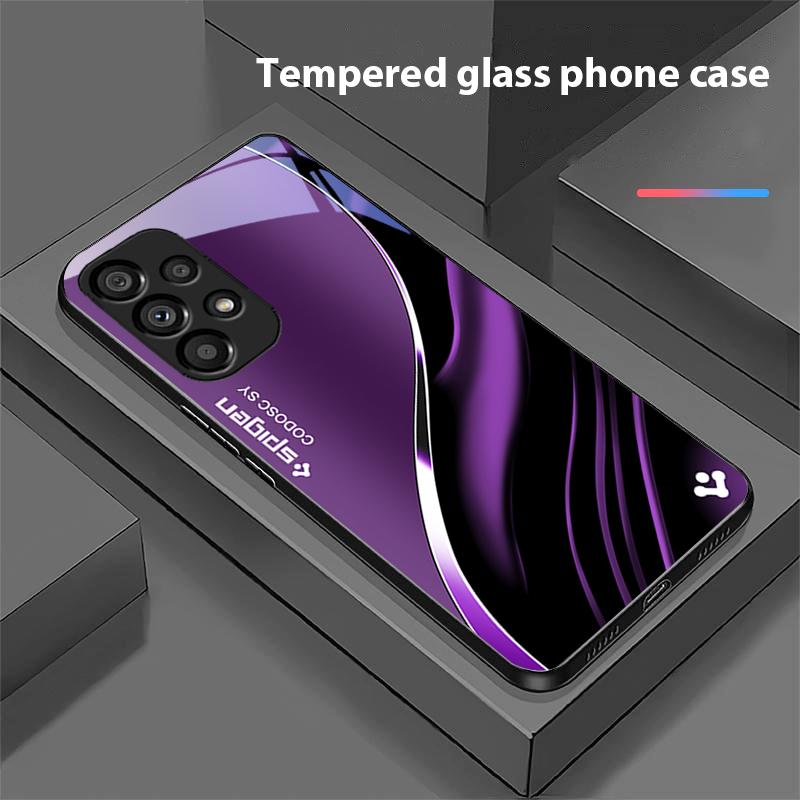 

Глубокий синий цвет, модный чехол для телефона Samsung Galaxy S 8 9 10 20 Plus 21 FE 22 23 24 Ultra S7 Edge, черный чехол из закаленного стекла, твердый корпус for Galaxy S21 Ultra