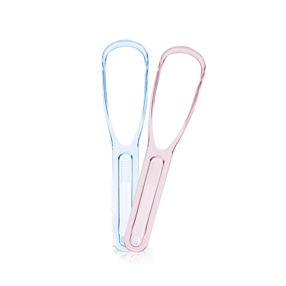 

1pcs Tongue Cleaner Scraper Food Grade Ergonomic Design For Oral Care Bad Breath Removal Bacteria Plaque Cleaner розовый