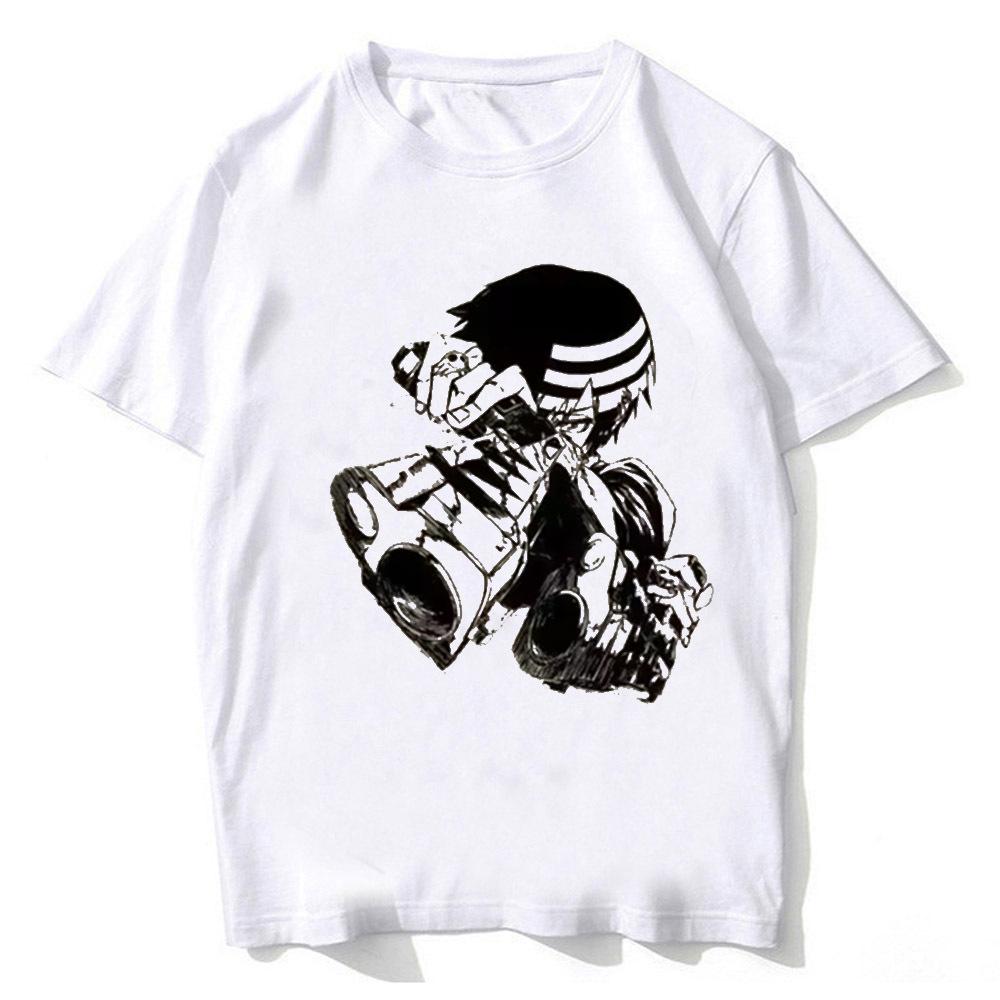 Soul Eater Cotton Top Tees Men Pastel Hip Hop Harajuku 80s T Shirt Harajuku Graphic Anime Korean Clothes Women Digital2