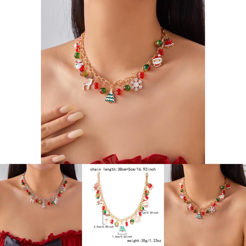 Cute Snowman Christmas Jewelry With Alloy Pendant For Holiday Gift