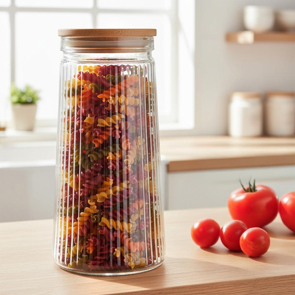 Glass Containers for Loose Products with Lid and Seal 1.4 L 3 Pcs.