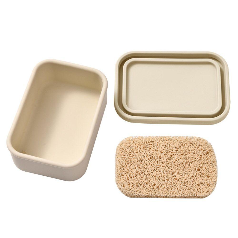 Silicone Travel Soap Box with Lid Storage Box Portable Drain Soap Dish  Food Storage