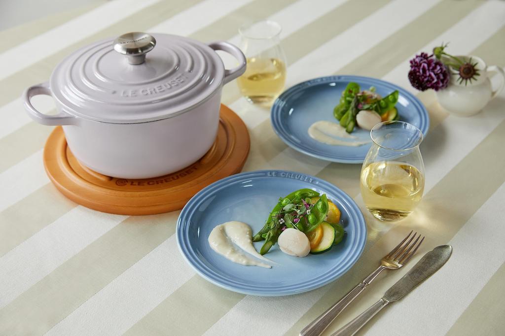 LE CREUSET Cast Iron Enameled Cocotte Ronde Signature 20 Cm Shallot Gas Induction Oven Dishwasher Safe