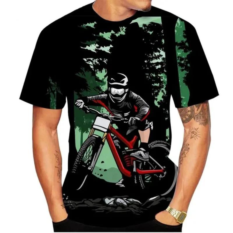 3D Bicycle Men's/women's T Shirt 3D Printing Men's Clothing OversizeShort-sleeved Round Neck Men's Tops Clothing Plus Size S~6xl