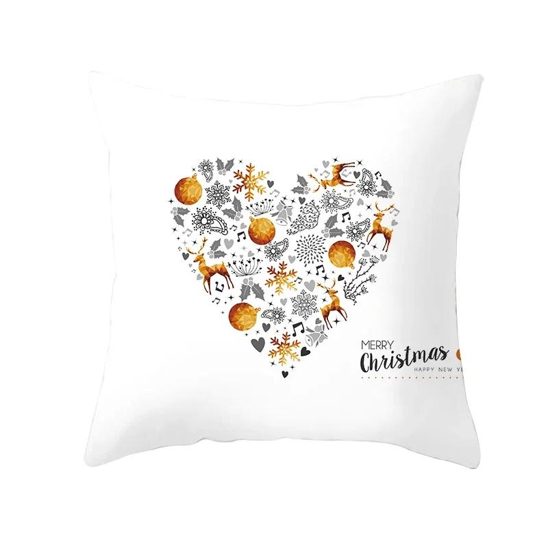White Christmas Pillow Case Cute Santa Claus Elk Pillow Case Cover Winter Snowflake Decorative Pillowcases Christmas Pillow Case
