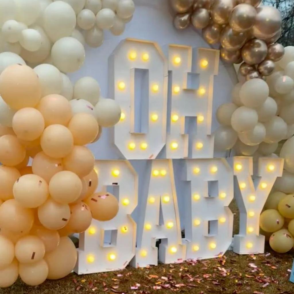 With Warm Lights 1Pc 120cm DIY LED Letter Light 3D KT Board Party Decoration Suitable for Birthday Party,Anniversary DIY Gifts