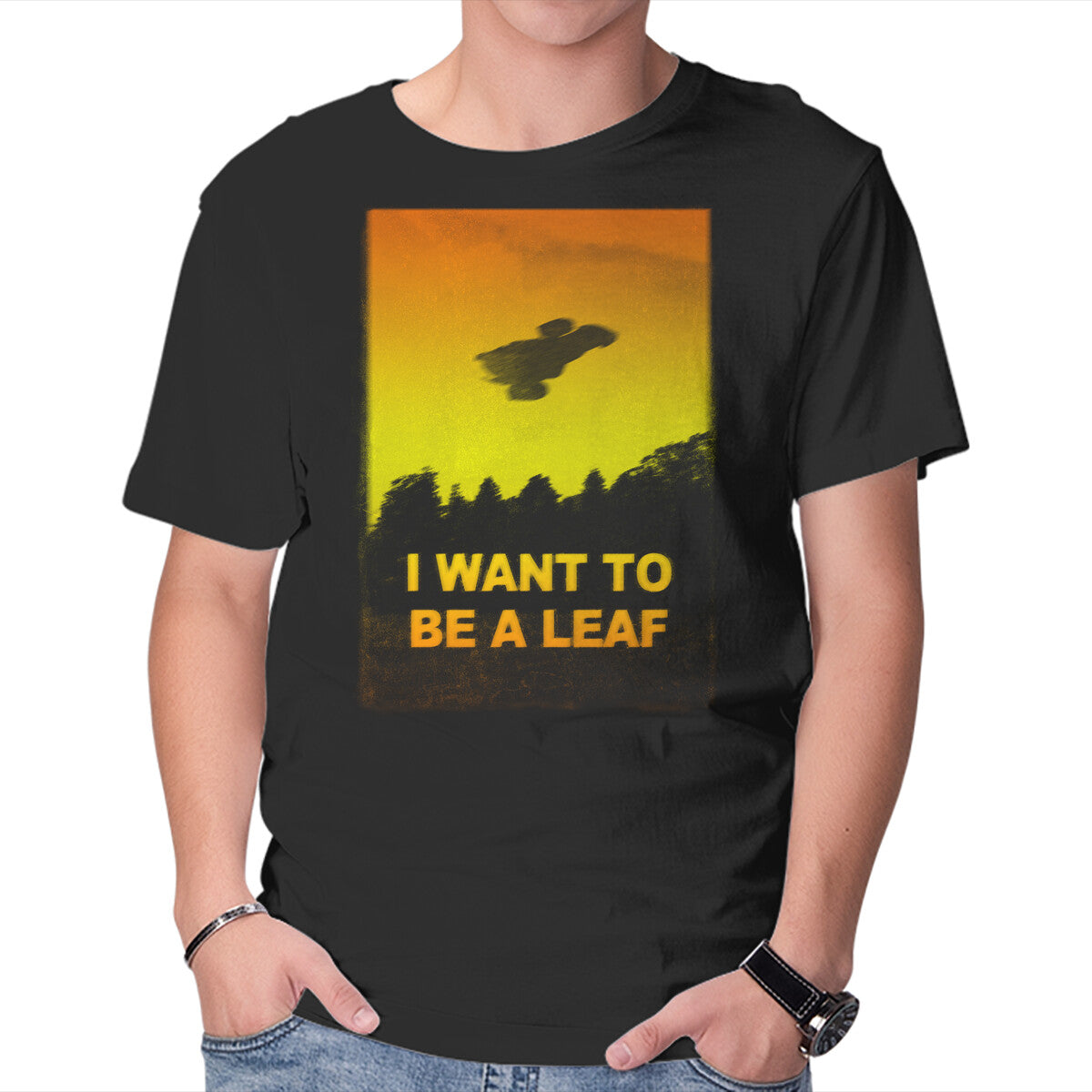 Unisex Crew Neck T-Shirt I Want To Be A Leaf Graphic Short Sleeve Casual Tee XXXXL