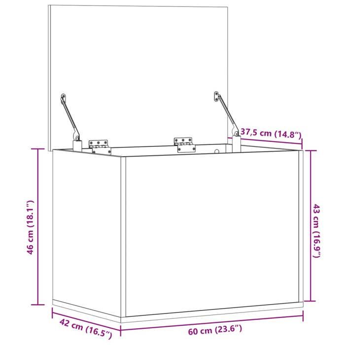 VidaXL Storage Box Concrete Grey 60x42x46 Cm Engineered Wood 840656