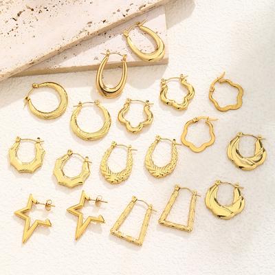 French Light Luxury Metal Style High-End Stud Earrings Temperament Love Star Stainless Steel Earrings Women'S Personality Trendy Earrings