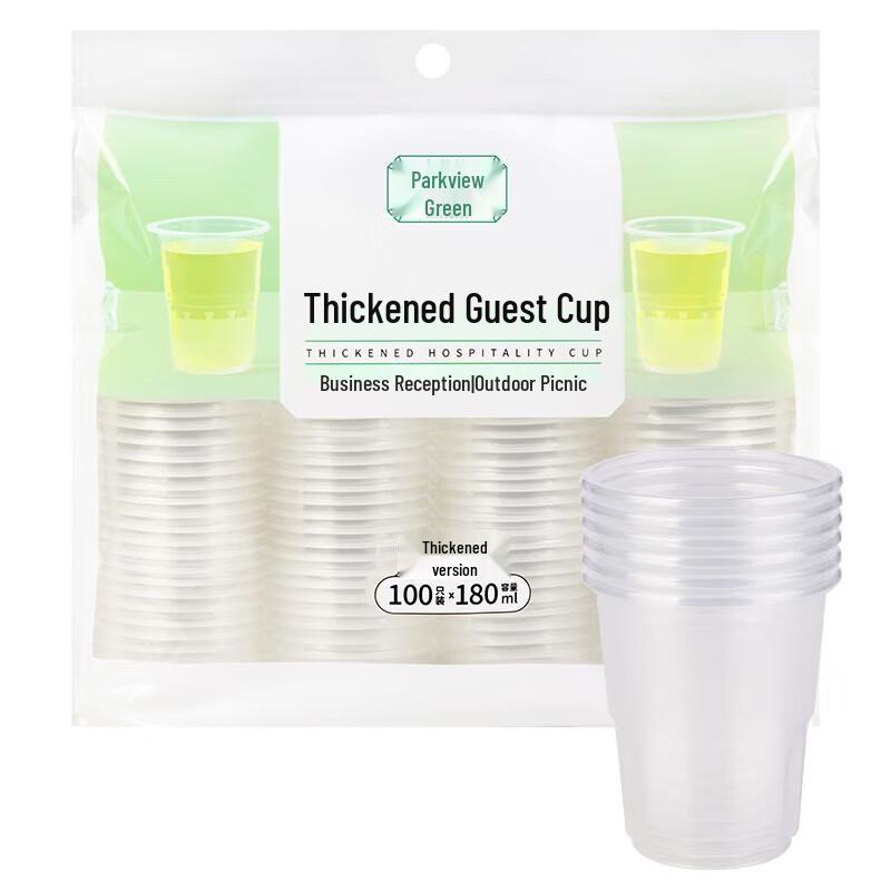 

Fangcaodi 180ml Thickened Disposable Plastic Cups, 100-Pack