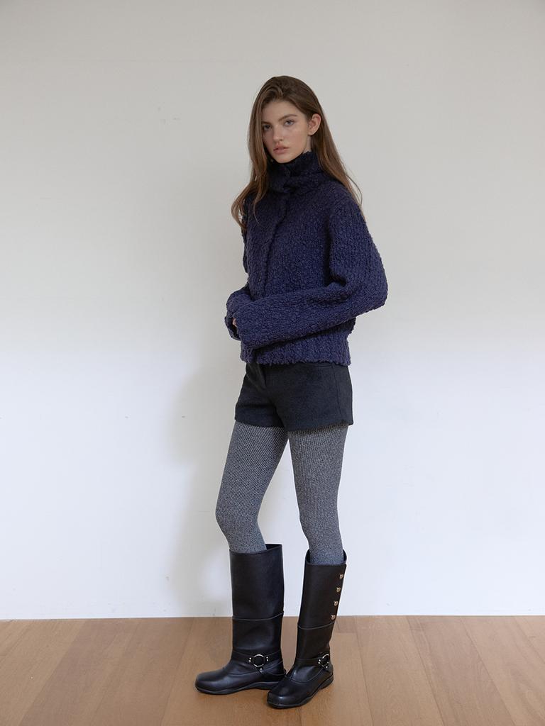 Asula Cozy Highneck Cardigan (Navy)
