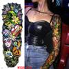 Halloween Tattoo Stickers, Big Picture Full Arm, Funny Horror Scars Bat Tombstone Tattoo