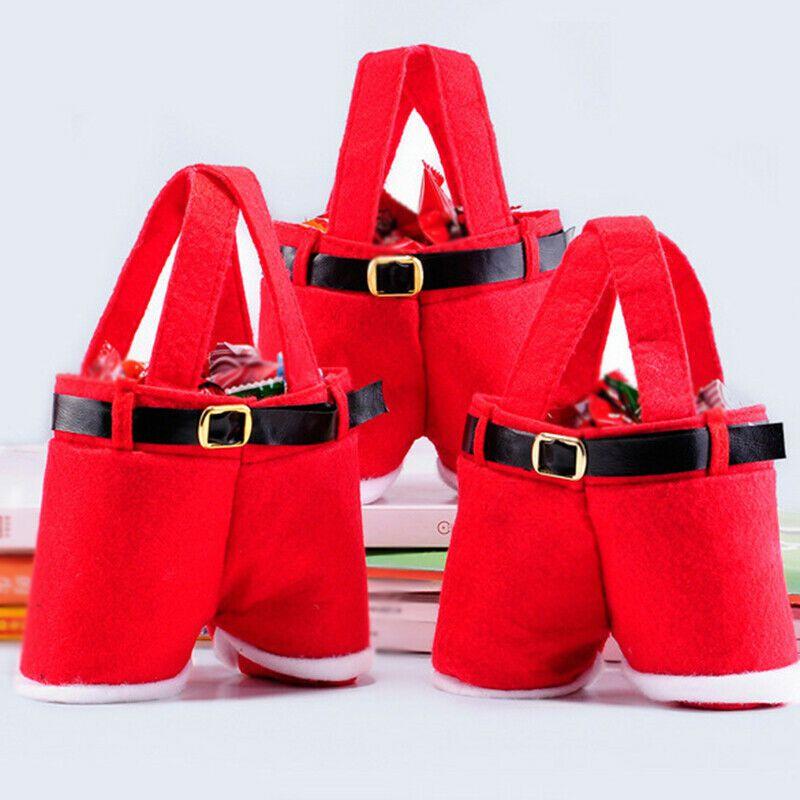 Santa Claus Pants Shaped Christmas Candy Gift Bag For Joyful Holiday Celebrations**