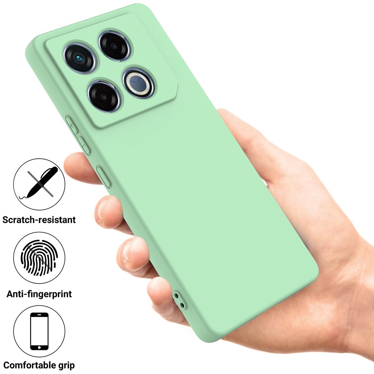 

For Infinix GT 20 Pro 5G Case Liquid Silicone Scratch Resistant Phone Cover with Strap Black