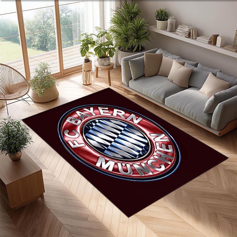 Bayern Munich Theme rug Soft Crystal Velvet Area Rug Non-Slip Floor Carpet for Living Room Bedroom Nursery