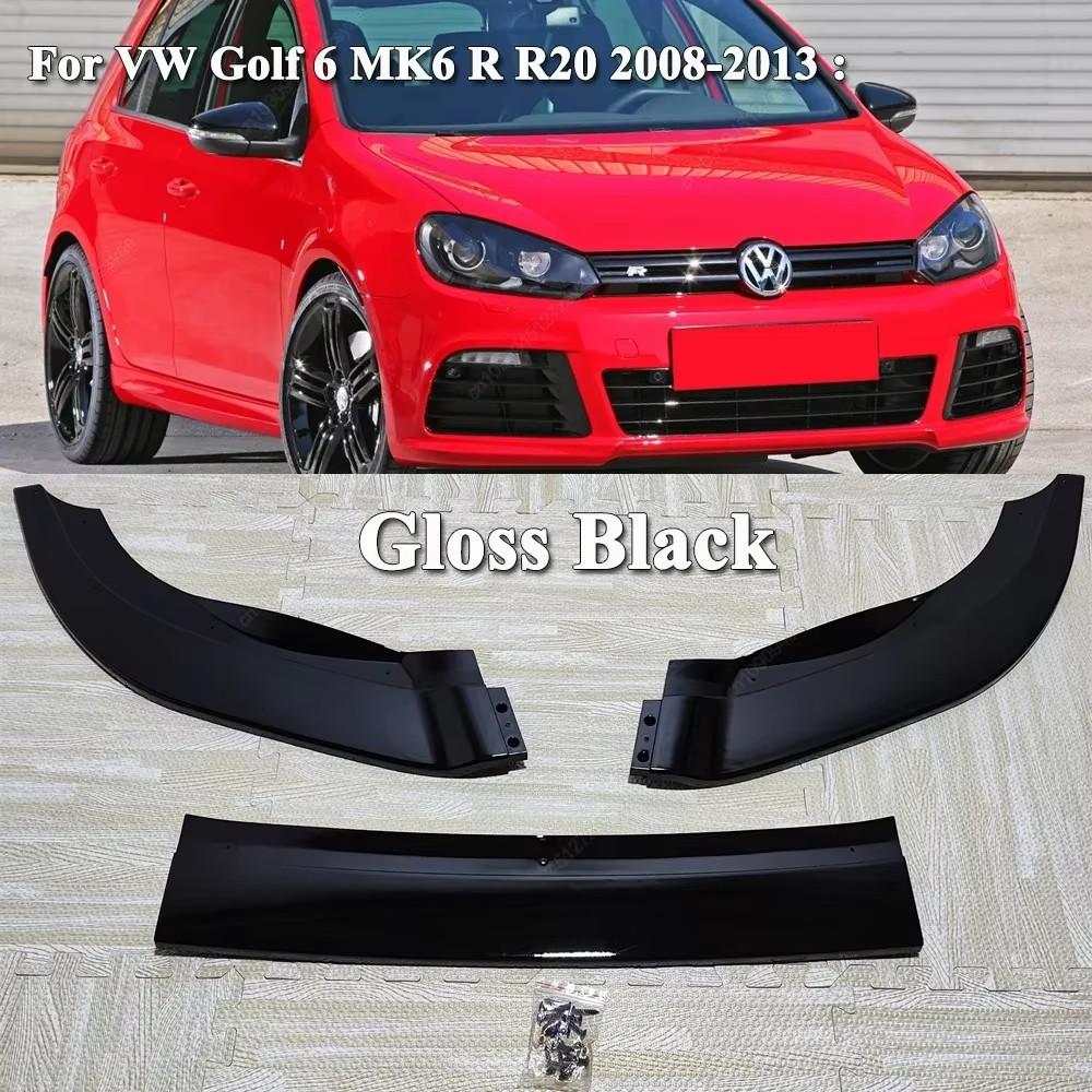 Front Bumper Lip Spoiler Splitter Diffuser For VW Golf 6 MK6 GTI GTD R R20 2008-2013 Canard Spoiler Body Kits Tuning ABS Black