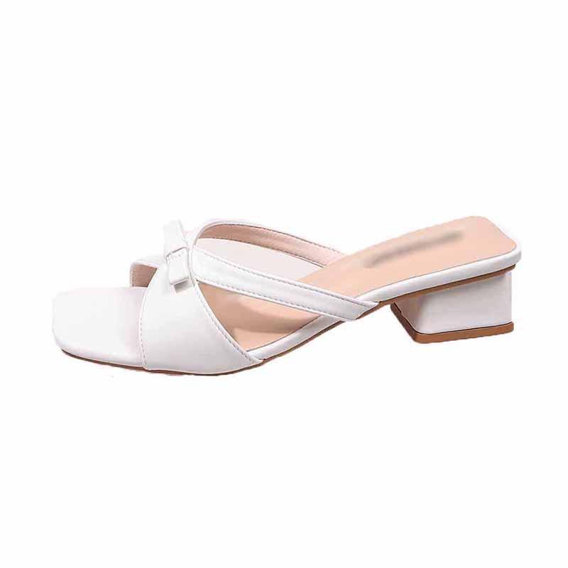 Temperament Light heel square head square root outer wear summer sweet skirt thick heel cool slippers new elegant sandals