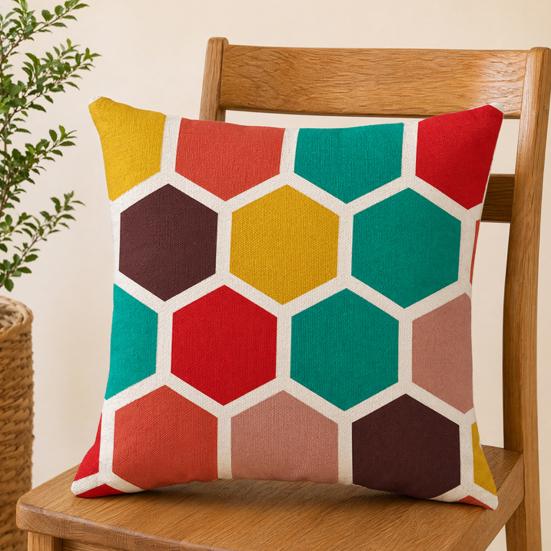 Geometric Print Pillowcase, Breathable All-Season Pillow Cover, Moisture Absorbing Decorative Sofa Cushion Cover,Soft Decorative Cushion Case for Sofa